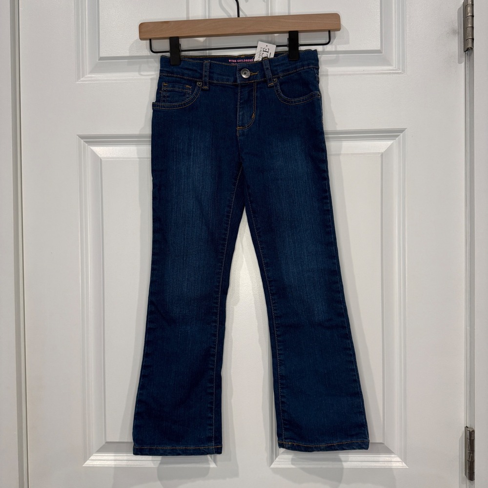 The Childrens Place Girls Bootcut Jeans Dark Wash Denim Size 6 NWT